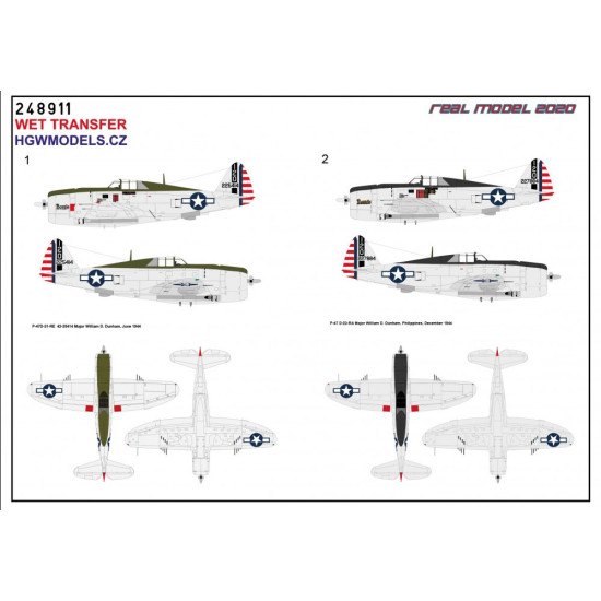 Hgw 248911 1/48 Decal For P-47d Razorback In The Pacific Wet Transfer
