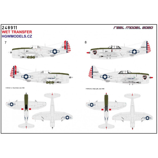Hgw 248911 1/48 Decal For P-47d Razorback In The Pacific Wet Transfer