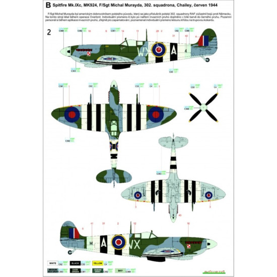Hgw 272028 1/72 Decal For The Longest Day Spitfire Mk.ix Wet Transfer