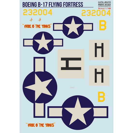 Print Scale 48-272 1/48 B17 Decals Pride Of The Yanks