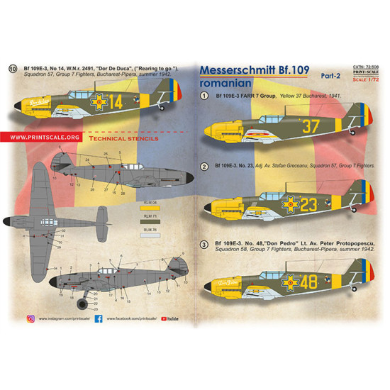 Print Scale 72-508 1/72 Bf 109 Roumains Part 2