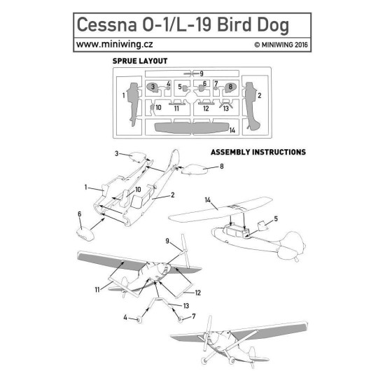 Miniwing 307 1/144 Cessna O-1e Bird Dog 19 Tass, Lai Khe, 1966 Usaf Aircraft