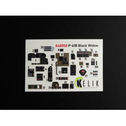 Kelik K48058 1/48 P61b Black Widow Interior 3d Decals For Gwh Kit