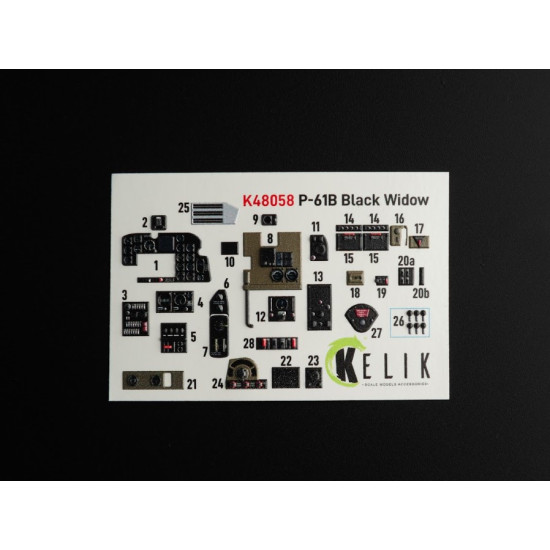 Kelik K48058 1/48 P61b Black Widow Interior 3d Decals For Gwh Kit