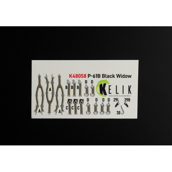 Kelik K48058 1/48 P61b Black Widow Interior 3d Decals For Gwh Kit