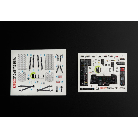 Kelik K48072 1/48 Dauphin Ii Sa.365f As.565sa Interior 3d Decals For Kitty Hawk Kit