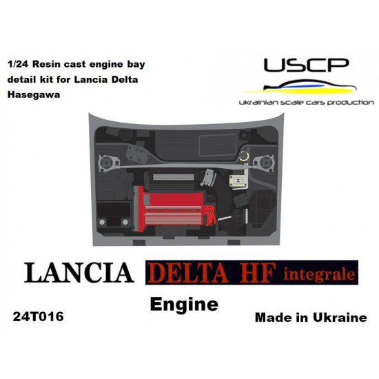 Uscp 24t016 1/24 Lancia Delta Integrale Hf Engine Set Resin Kit