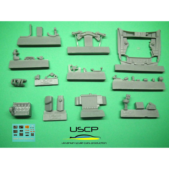 Uscp 24t023 1/24 Bmw 2002 Turbo Engine Bay Super Detail Set Resin Kit