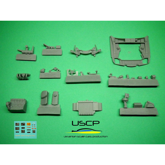 Uscp 24t024 1/24 Bmw 2002tii Engine Bay Super Detail Set Resin Kit