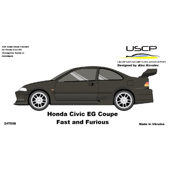 Uscp 24t038 1/24 Honda Civic Eg Coupe F/F Resin Kit Upgrade Set