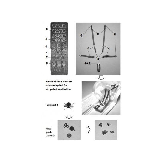 Uscp 24a015 1/24 Racing Seatbelts Pe Set Black Upgrade Accessories Kit