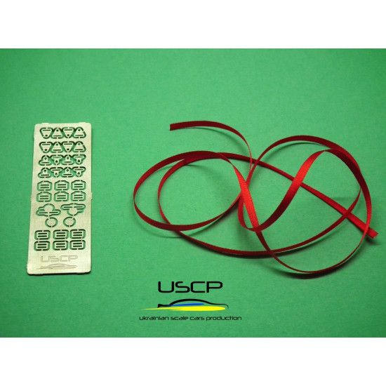 Uscp 24a016 1/24 Racing Seatbelts Pe Set Red Upgrade Accessories Kit