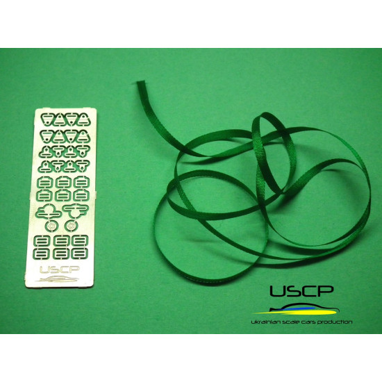 Uscp 24a018 1/24 Racing Seatbelts Pe Set Green Upgrade Accessories Kit