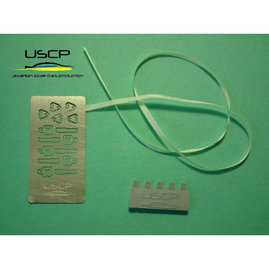 Uscp 24a031 1/24 Road Car Seatbelts Pe Set Beige Upgrade Accessories Kit