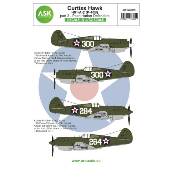 Ask D32016 1/32 Curtiss H81-a-2 Part 2 - Pearl Harbor Defenders