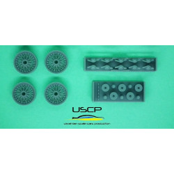 Uscp 24p171 1/24 15 Inch Jaguar E-type Wire Wheels For Revell Resin Kit