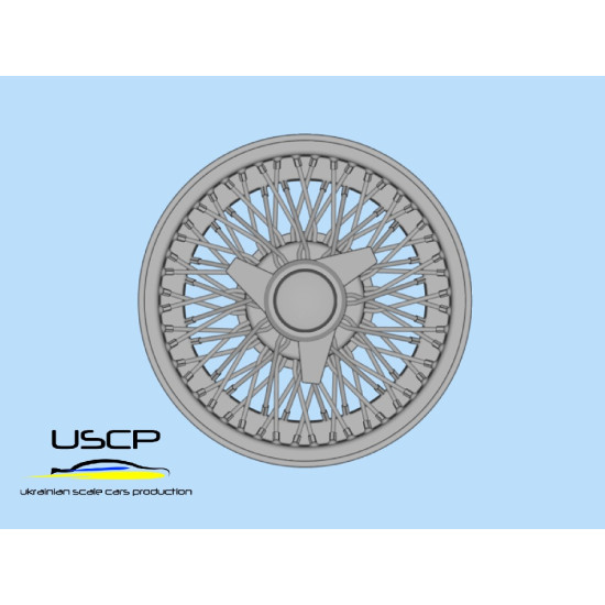 Uscp 24p173 1/24 15 Inch British Cars Classic Wire Wheels Resin Kit