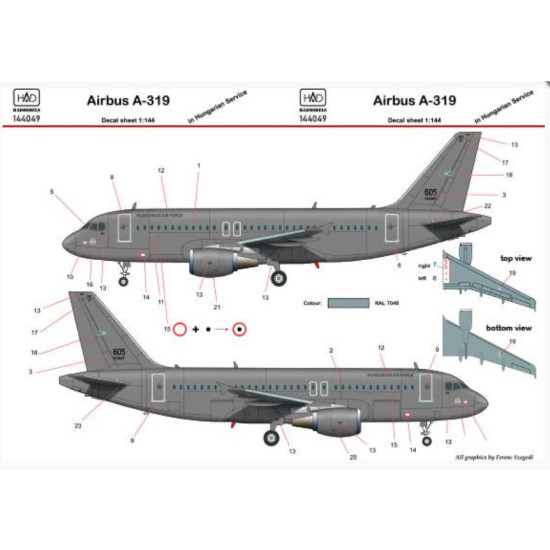 Had Models 144049 1/144 Decal For Airbus A-319 In Hungarian Air Force Service