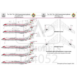 Had Models 144052 1/144 Tu-134 - Tu-134a Government Planes Decal Sheet / Kormanygepek Matric