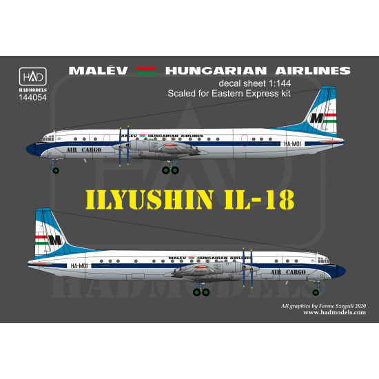 Had Models 144054 1/144 Decal For Il-18 Malev 70s-80s