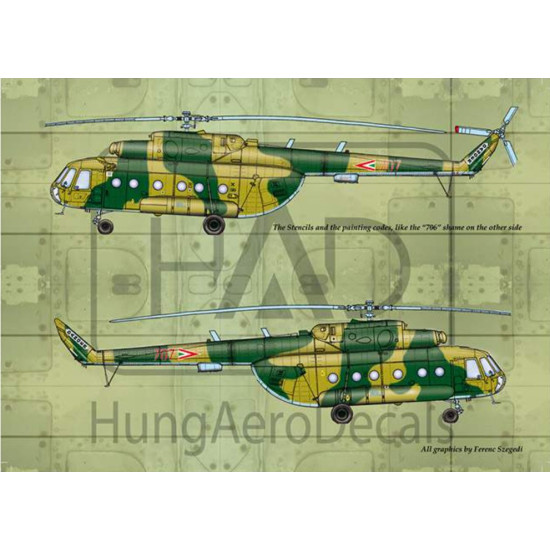 Had Models 72093 1/72 Decal For Mi-17 Hungarian 706 707