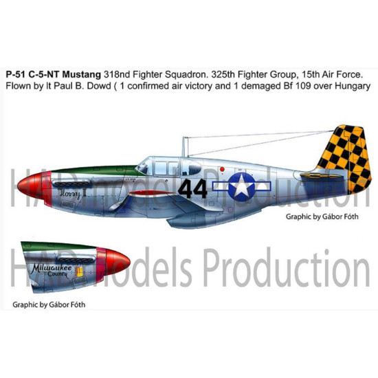 Had Models 72101/2018 1/72 Decal For P-51 B Mustang Reprint