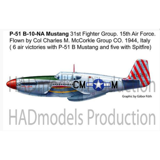 Had Models 72101/2018 1/72 Decal For P-51 B Mustang Reprint