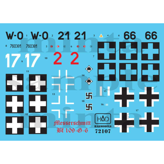 Had Models 72107 1/72 Decal For Bf 109 G-6 Accessories For Aircraft