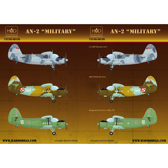 Had Models 72126 1/72 Decal For An-2 Military Accessories For Airplane