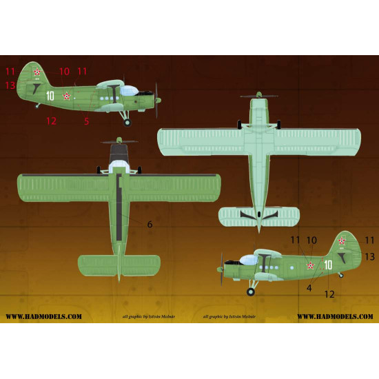 Had Models 72126 1/72 Decal For An-2 Military Accessories For Airplane
