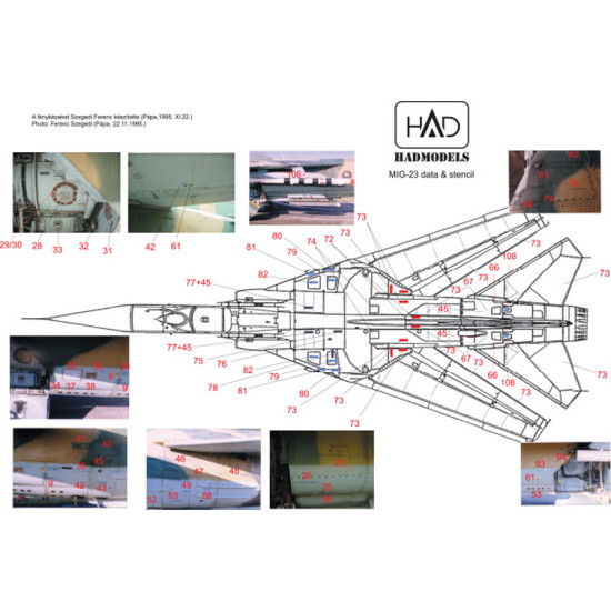 Had Models 72072 1/72 Decal For Mig-23 Hun Stencil Accessories Kit