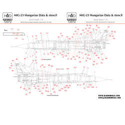Had Models 72072 1/72 Decal For Mig-23 Hun Stencil Accessories Kit