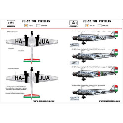 Had Models 72130 1/72 Decal For Ju-52 Civilian Ha-jua Ha-juc Ha-juf