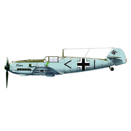 Had Models 72149 1/72 Decal For Me Bf 109 E1/3/4 Kieki Grace Fortuna Motti