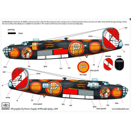 Had Models 72151 1/72 Decal For B-24d /H Pete The Pom Inspector 3