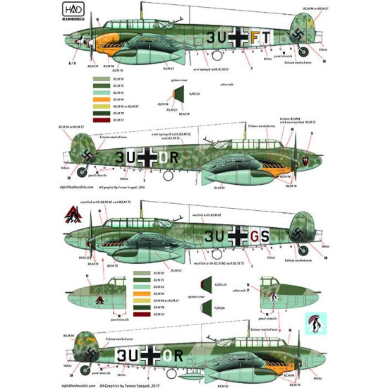 Had Models 72153 1/72 Decal For Bf 110 D-3 Part 2 Accessories Kit