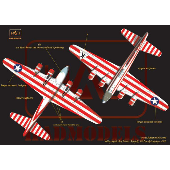 Had Models 72156 1/72 Decal For B-17f Spotted Cow Usaf Accessories Kit