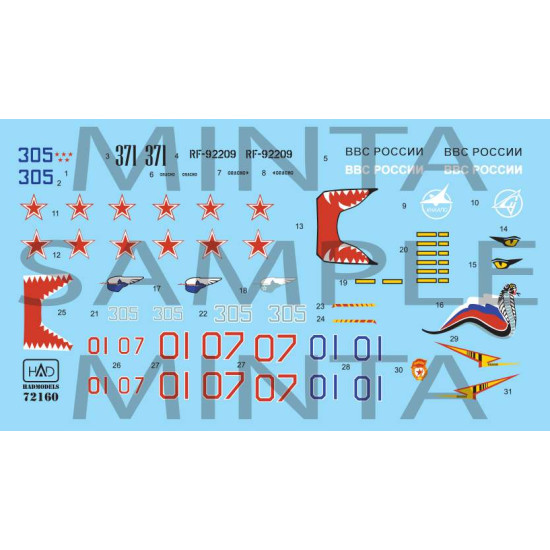 Had Models 72160 1/72 Decal For Su-27 Flanker B Accessories Kit
