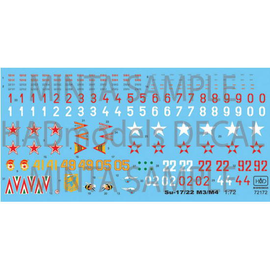 Had Models 72172 1/72 Decal For Su-17 / 22 M3/M4 Accessories Kit