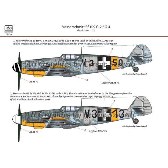 Had Models 72176 1/72 Decal For Messerschmitt Bf 109 G-2/G-4 Accessories Kit