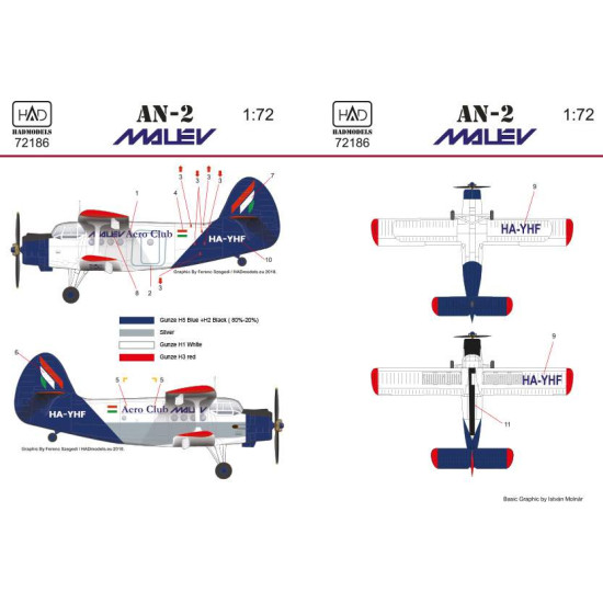 Had Models 72186 1/72 Decal For An -2 Malev Accessories For Aircraft