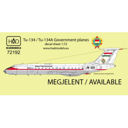 Had Models 72192 1/72 Decal For Tu-134 A Kormanygep / Government