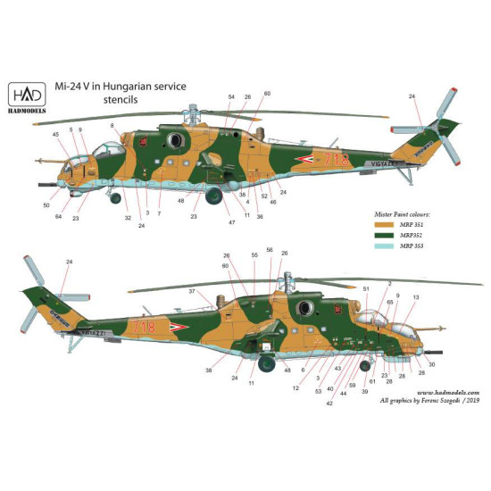 Had Models 72200 1/72 Decal For Mi-24 V / D Eagle Killers With Nato Stencils