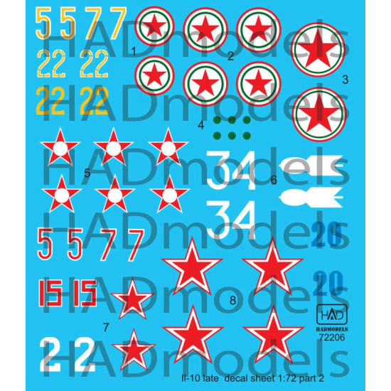 Had Models 72206 1/72 Decal For Il-10 Late Part 2 Accessories For Aircraft