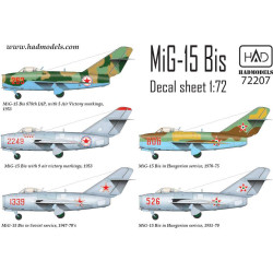 Had Models 72207 1/72 Decal For Mig-15 Bis North Corea Soviet Hungarian