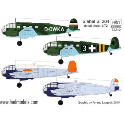 Had Models 72210 1/72 Decal For Siebel Si 240 Accessories Kit