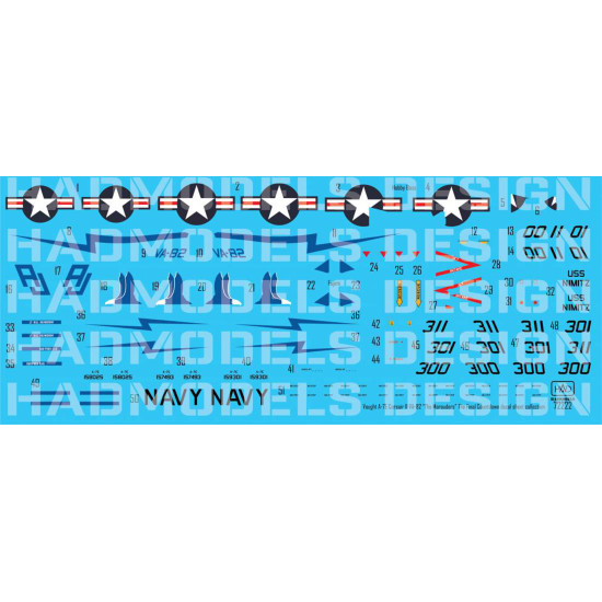 Had Models 72222 1/72 Decal For Ra-5c Vigilante Uss Nimitz 1978 Accessories