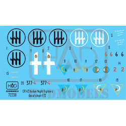 Had Models 72238 1/72 Decal For Cr-42 Italian Night Figthers Accessories Kit