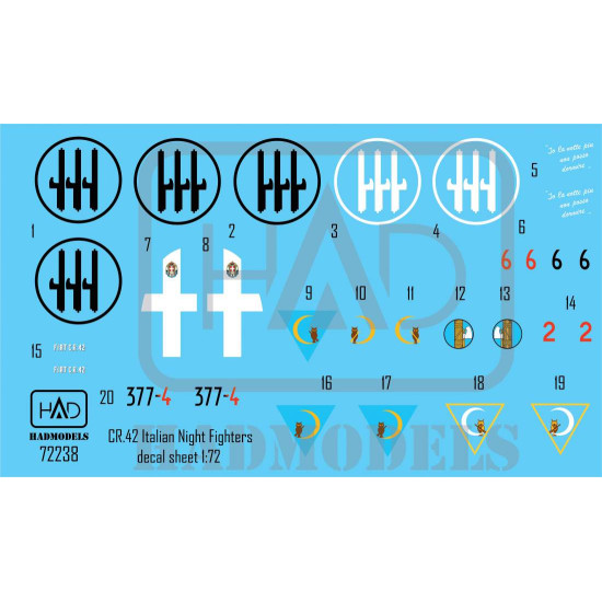 Had Models 72238 1/72 Decal For Cr-42 Italian Night Figthers Accessories Kit