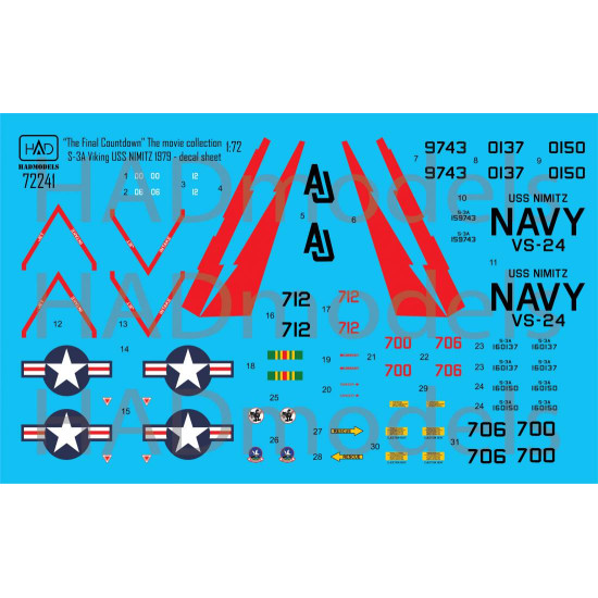 Had Models 72241 1/72 Decal For S-3a Viking The Final Countdown Collection